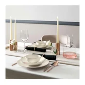 18-delni jedilni set, bel/meden, porcelan