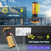 Hitelektro Aku. LED +COB solarna ročna svetilka 1200mAh USB