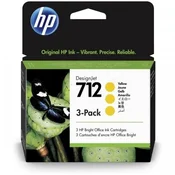 Hewlett Packard Črnilo HP št. 712 rumeno, trojni paket (3ED79A)