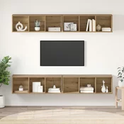 vidaXL Stenski TV kabinet 4 pcs artisan hrast 37 x 37 x 107.5 cm
