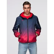 Mens ombre sports jacket with reflectors and fleece lining