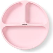 BABYONO Silikonska zdjela s usisnikom - ružičasta 6m+