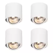 Komplet 4 dizajnerskih nadgradnih reflektorjev bela GU10 111mm - Impact