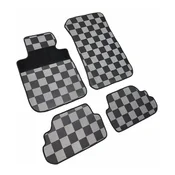 Rubber-textile car mats BMW 1 2007-2011 (E82/E88, checkered)