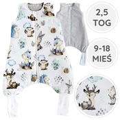 shumee BabyU, Izolirana spalna vreča z nogavicami, dvojna zadrga, 2,5 TOG, 9-18 M