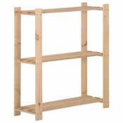 Stalak za pohranu s 3 razine 80 x 28,5 x 90 cm masivna borovina