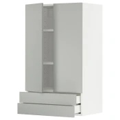 METOD / MAXIMERA Zidni ormaric s 2 vrata/2 fioke, bela/Havstorp svetlosiva, 60x100 cm