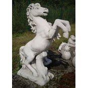 Casa Padrino Garden Decoration Sculpture Horse Gray 47 x 28 x H. 100 cm - Garden Decorative Stone Figure - Garden Stone Sculptures - Garden Decoration Accessories