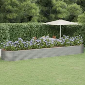 Vidaxl Visoka greda iz prašno premazanega jekla 584x140x68 cm srebrna