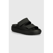 Natikači Crocs Brooklyn Luxe Sandal ženski, črna barva, 209586.060