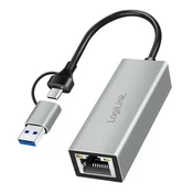 LOGILINK Mrežni adapter USB-C/A = LAN RJ45 10/100/1000 Logilink (UA0238B), (22097720)
