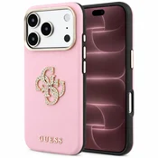 Ovitek Guess Smooth Big Strass Logo za iPhone 17 Pro Max/18 Pro Max - pink