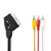 NEDIS Scart Kabel | Scart m – 3x RCA m | Prekidac | 1.0 m | Crni