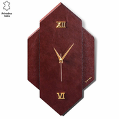 Princ Leather Heksagon Luxury Zidni sat, 410x220x30mm, Braon