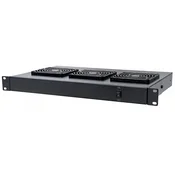 Intellinet 3-Fan Ventilation Unit for 19 Racks, 1U, Black (with Euro 2-pin plug)