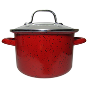 KOZICA VISOKA S STEKLENIM POKROVOM EMAJL 18 CM - 2,75 ltr ENAMELIE linija ELIN - ENAMELIE - SKLADIŠČE DSV IG