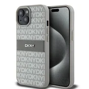 DKNY Etui DKNY Leather Mono Stripe & Metal Logo za iPhone 15/14/13 - bež