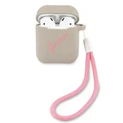 Guess Guess GUACA2LSVSGP etui za AirPods, sivo-roza, Silicone Vintage