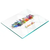 shumee Večnamenska kuhinjska dekorativna tabla iz kaljenega stekla Gdańsk 60x52 cm
