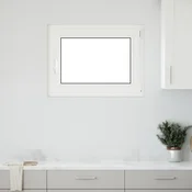 vidaXL Okno za klet RISOR 80 x 70 cm PVC in steklo Bela