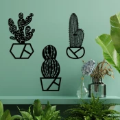 Wallity Zidna dekoracija Cactus-1, 25 x 45 cm, Crna