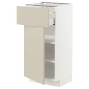 METOD / MAXIMERA Podni element s fiokom/vratima, bela/Havstorp bež, 40x37 cm