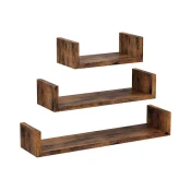 Set od 3 zidne police SHELFY, braon