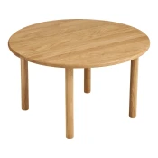 Okrogla klubska mizica iz masivnega hrasta v naravni barvi o 70 cm Jena – House Nordic