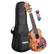 CASCHA Soprano Ukulele Flowers incl.bag HH 2603