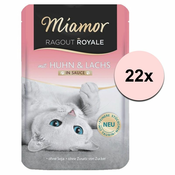 MIAMOR Ragout Royal piščanec in losos v omaki 22 x 100 g