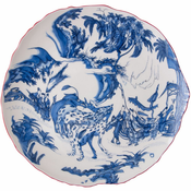 Jedilni krožnik DIESEL CLASSICS ON ACID BLUE CHINOISERIE 28 cm, modra, porcelan, Seletti