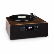 Auna Connect Vinyl Cube, gramofon, 40 W maks., internet/DAB +/FM, USB, rjav