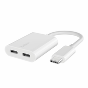 Belkin RockStar USB-C Audio- and Charge Adapter, white F7U081btWH