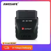 AWESAFCar OBD2 V1.5 ELM327 Bluetooth-compat4.0 Car Diagnostic Scanner Full OBD 2 Functions For Android IOS For DVD radio