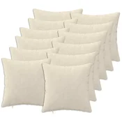 vidaXL Prevleka za blazino 12 pcs HEERLEN Krem 50 x 50 cm Mikrofibra