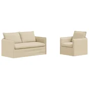 Vidaxl Kavčna garnitura 2 szt. Krem 156 x 82 x 85 cm Blago
