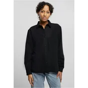 Womens oversized twill shirt black