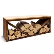 Blumfeldt Firebowl Kindlewood L Rust, stalak za drvo, klupa, 104 × 40 × 35 cm, bambus, cink