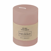 Pudrasto rožnata sveča Eco candles by Ego dekor Friendly, čas gorenja 37 h
