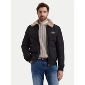 Aeronautica Militare Usnjena jakna 262PN0167U100876 Črna Regular Fit
