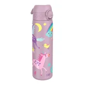 Slim water bottle for children, stainless steel, 600 ml, Unicorns -
