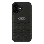 Audi Ovitek Audi iz sintetičnega usnja za iPhone 16 6.1 črn/črn trdi AU-TPUPCIP16-GT/D2-BK