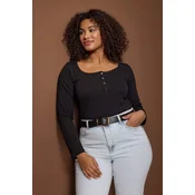 Trendyol Curve Ženska bluza Tbbaw26Af00008, Crna