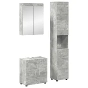 Vidaxl Komplet pohištva za kopalnico TULUM 3 pcs Betonsko siva