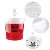 shumee Komplet - 1x 30-litrska fermentacijska posoda s prozornim pokrovom + 1x tesnilo za plastično ferm cevko s čepom + 1x plastična ferm cevka