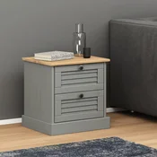 shumee vidaXL Vigo nočna omarica siva 42x35x42 cm masivni borov les