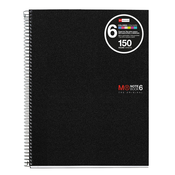 MIQUELRIUS Zvezek A5, črtast, 150-listni, 70g, BASIC, PP, črn