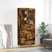 vidaXL vidaXL Visoka komoda dimljen hrast 69,5x34x180 cm inženirski les, (20956337)
