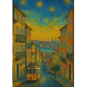 Lizbonski plakat v slogu Van Gogha 50x70 cm