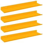 Lebdeca polica Zidne 4 pcs Žuta 40 x 8,5 x 2,5 cm Celik